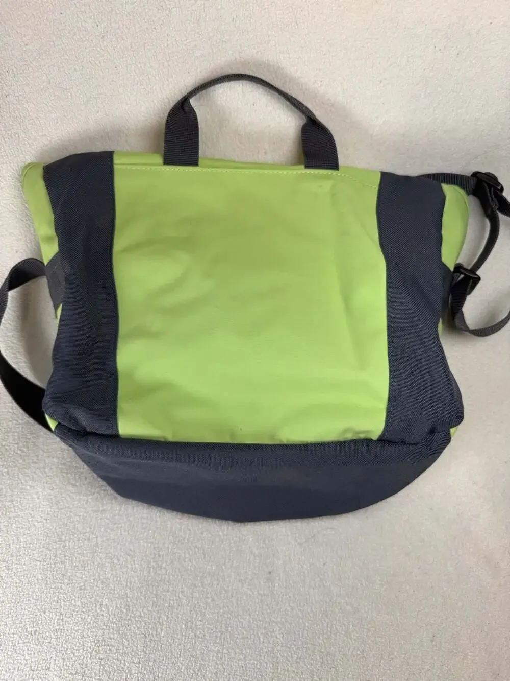 Eddie Bauer Two-Tone Green and Charcoal Gray Flap Messenger Shoulder Bag